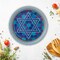 8 Count Star of David Paper Dessert Plates Light Blue Trim 7 Inch
